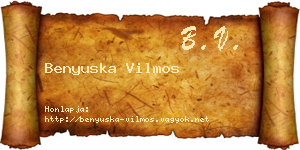 Benyuska Vilmos névjegykártya